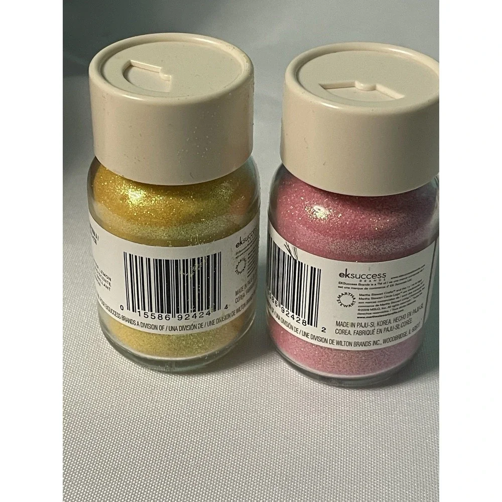 Martha Stewart Microbeads Luster Glass Lot of 2 Cotton Candyand‎ Lemon Drop Binp